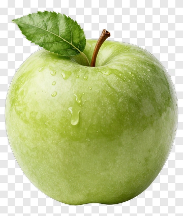 Green Apple With Leaf PNG