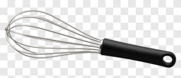 Stainless Steel Whisk With Black Handle PNG