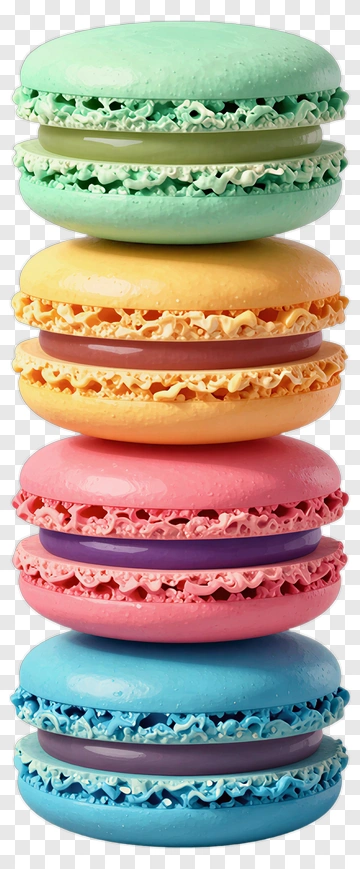 Colorful Macaron Stack PNG