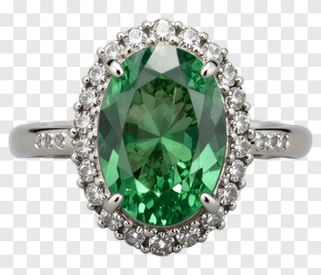 Green Oval Gemstone Ring PNG