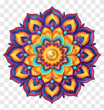 Colorful Mandala Design PNG