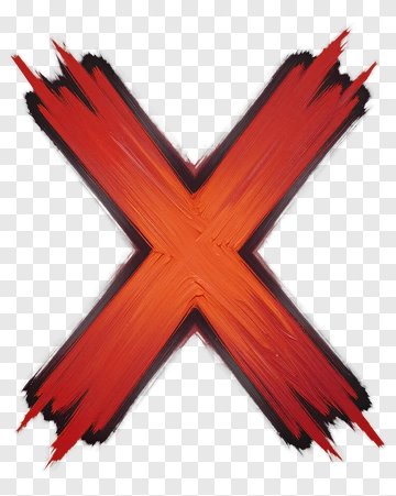 Red Brush Stroke X Shape PNG