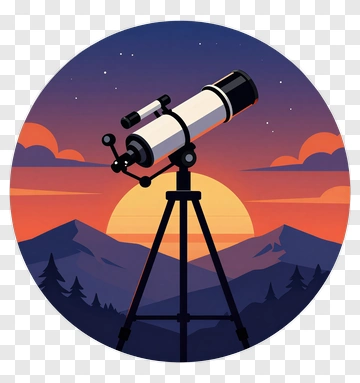 Telescope Against A Sunset Background PNG