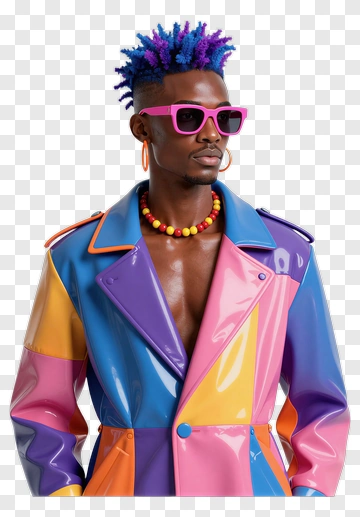 Stylish Man In Colorful Fashion Jacket PNG