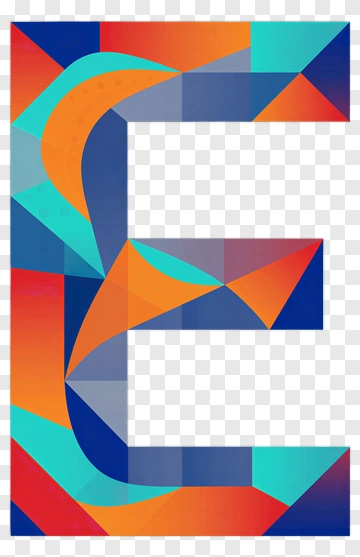 Colorful Letter E Design PNG