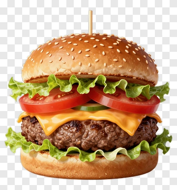 Cheeseburger With Lettuce And Tomato PNG
