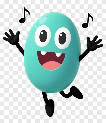 Cartoon Happy Character With Musical Notes PNG