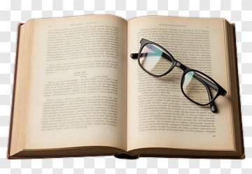 Open Book With Glasses PNG