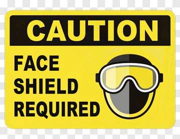 Caution Face Shield Required Sign PNG