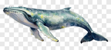 Watercolor Humpback Whale PNG