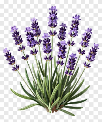 Lavender Plant With Purple Flowers PNG