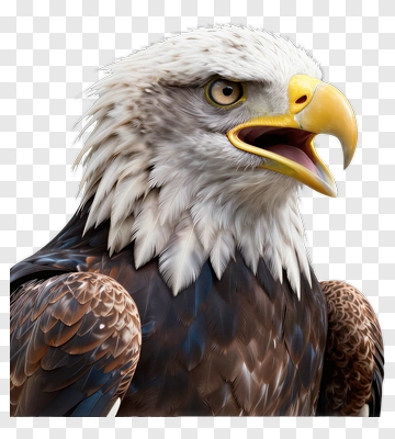 Realistic Bald Eagle Portrait PNG