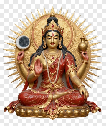 Hindu Goddess Sitting In Meditation PNG