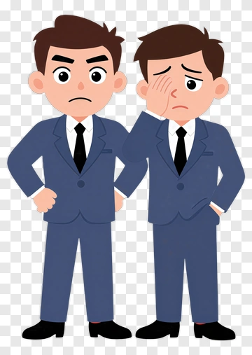 Cartoon Businessman Expressing Emotions PNG