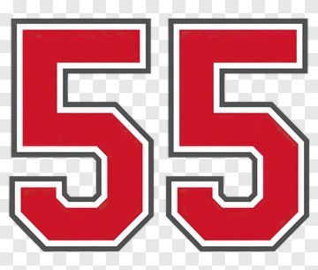 Red Number 55 With Outline PNG