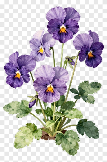 Colorful Pansy Flower Arrangement PNG