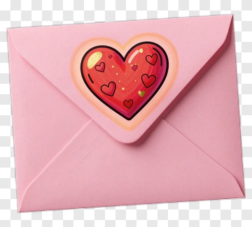 Pink Envelope With Heart Design PNG