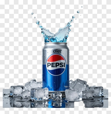 Diet Pepsi Can With Splashing Water PNG