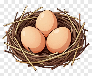 Nest With Three Eggs PNG