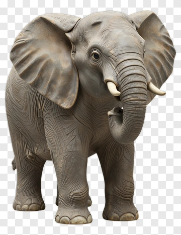 Realistic Elephant Sculpture PNG