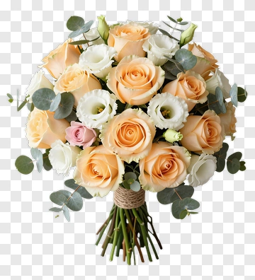 Peach Rose Bouquet PNG