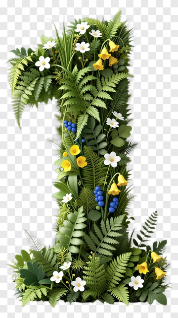 Floral Number One PNG
