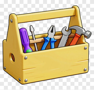 Cartoon Tool Box With Tools PNG