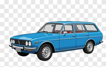 Blue Station Wagon Car PNG