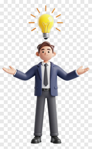Businessman With Lightbulb Idea PNG