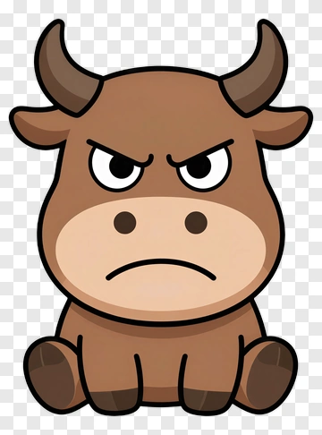 Cartoon Angry Cow PNG