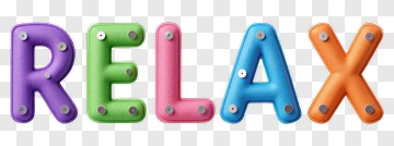 Colorful Relax Letters PNG