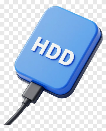 Blue External Hard Drive With Hdd Label PNG