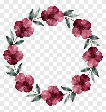 Watercolor Floral Wreath PNG