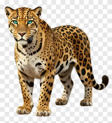 Realistic Leopard Standing Proudly PNG