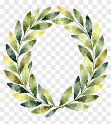 Watercolor Leaf Wreath PNG