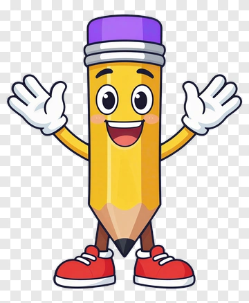 Cartoon Pencil Character Smiling And Waving PNG
