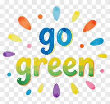 Go Green Text With Colorful Dots PNG