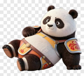 3D Panda Character In Armor PNG
