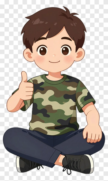 Cartoon Boy Giving A Thumbs Up PNG