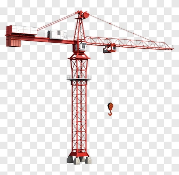 Red Construction Crane PNG