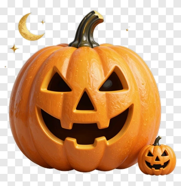 Halloween Pumpkin With A Smaller Pumpkin PNG