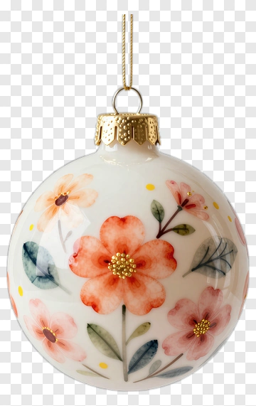 Floral Christmas Ornament PNG