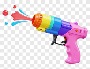 Colorful Water Gun Shooting Water PNG