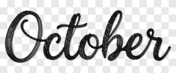 October Text Design PNG