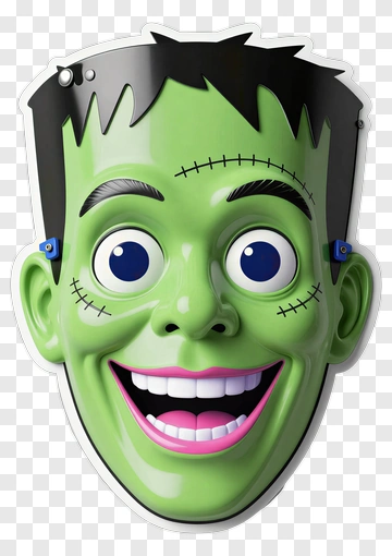 Cartoon Frankenstein Mask PNG