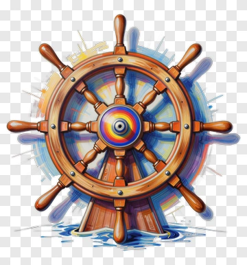 Colorful Ship's Wheel PNG