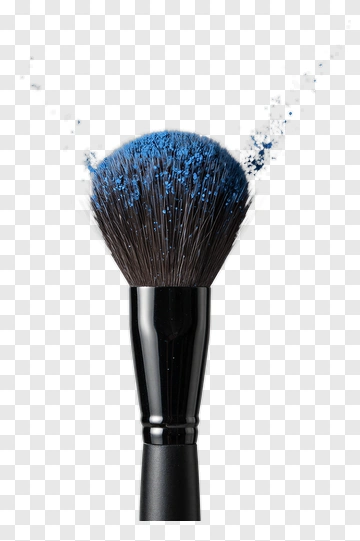 Makeup Brush With Blue Powder PNG
