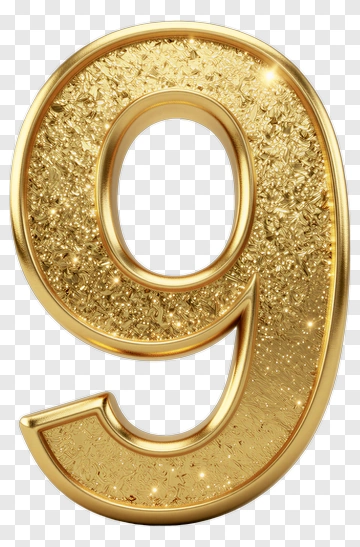 Golden Number 9 PNG