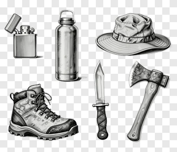 Camping Gear Collection PNG