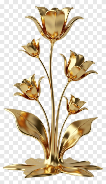 Golden Flower Bouquet PNG
